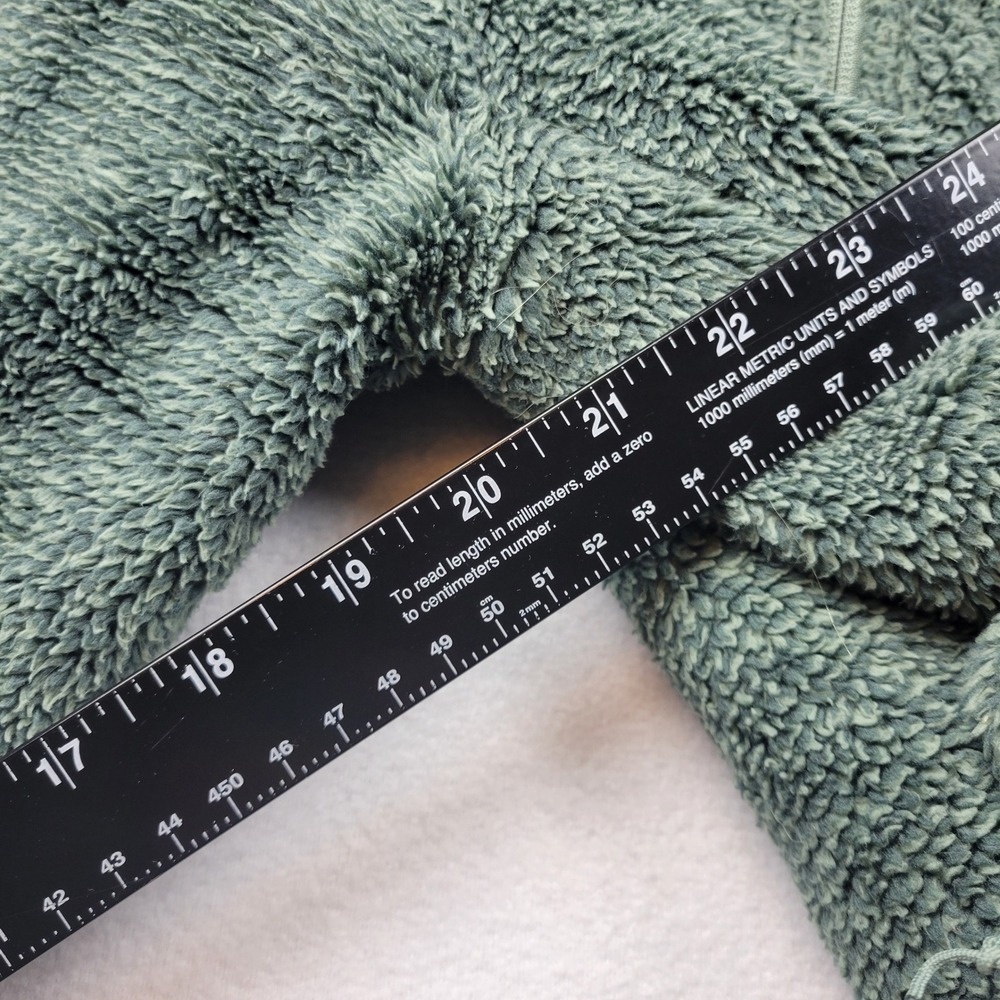 North Face Osito Jacket Women‎ Medium Green Fuzzy Fleece Teddy Full Zip Hike - Picture 6 of 15